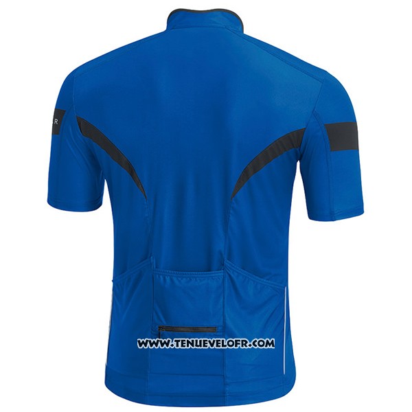 2017 Maillot Ciclismo Gore Bike Wear Power Bleu Manches Courtes et Cuissard